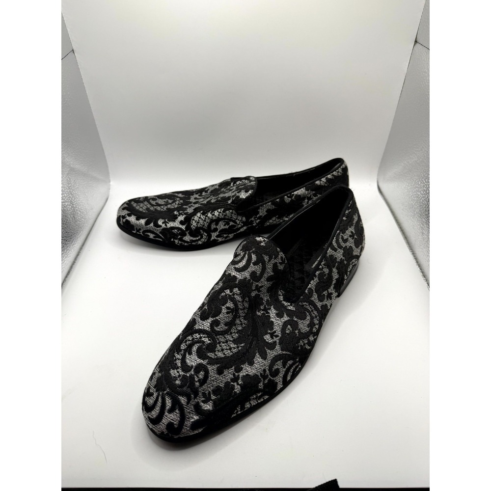 Inc International Concepts Birch Brocade Mens 9.5‎ M Loafer Black Slip On Shoes